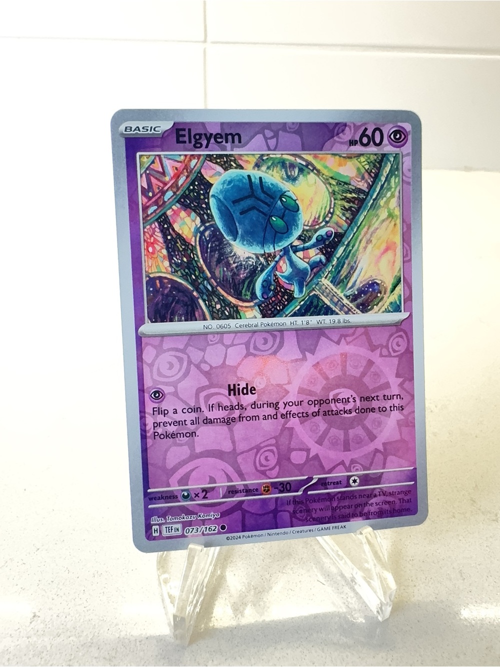Pokemon TCG Card -  Elgyem [Reverse Holo] #73 Pokemon Temporal Forces